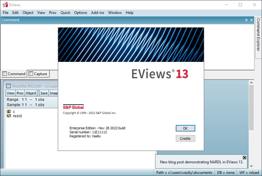 EViews 10.0 Enterprise